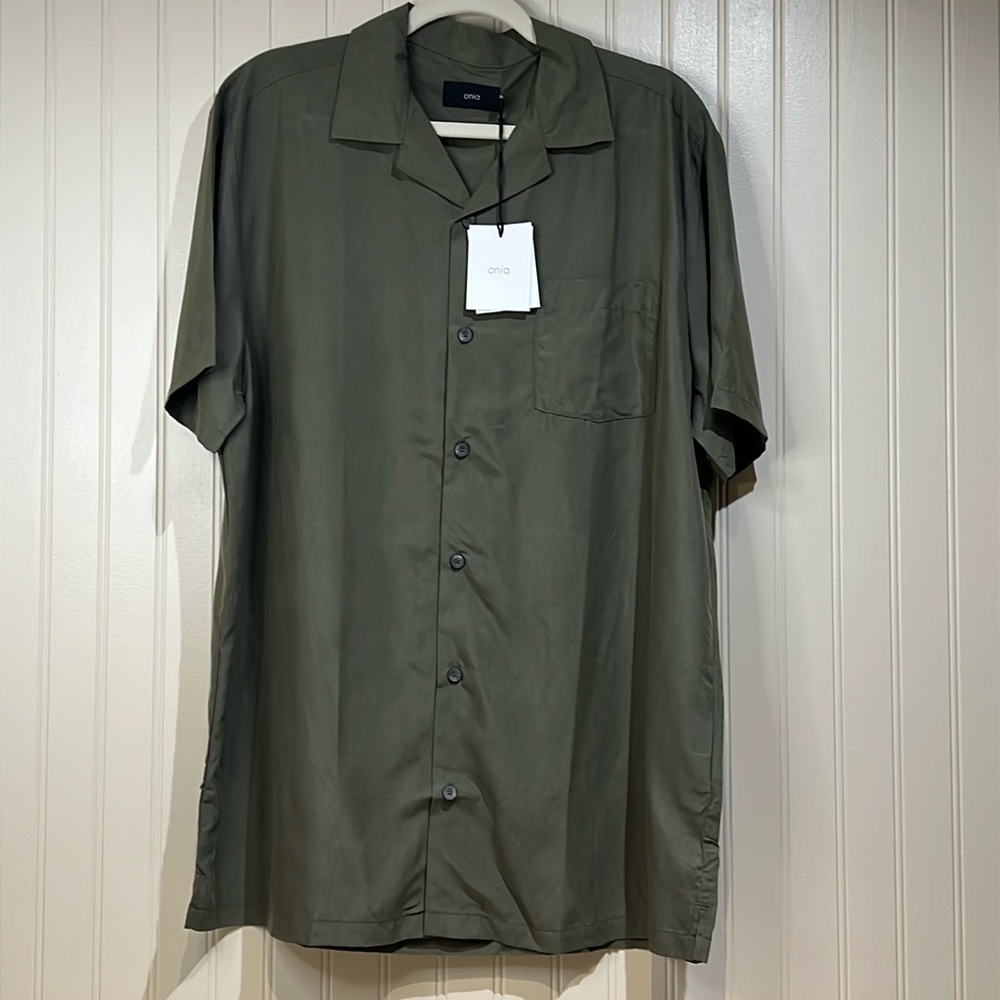 NWT Onia Men’s Vacation Shirt Deep Sage Size Large